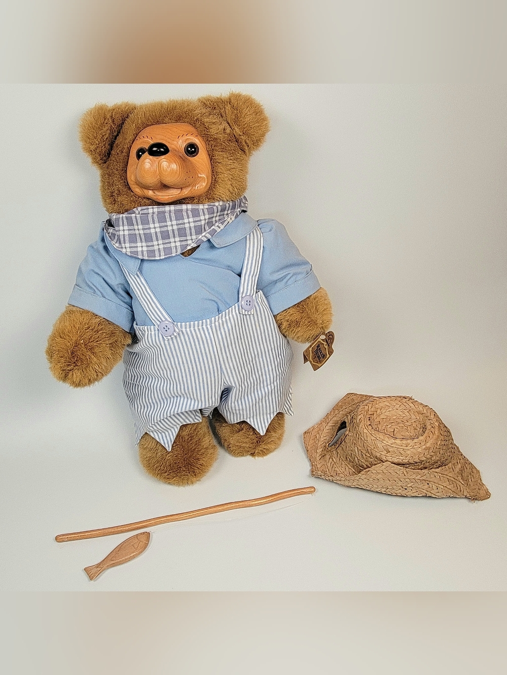 Raikes Bears 1992 Collectible Tom Sawyer Fishing Bear Vintage Brown 18" - Picture 2 of 16